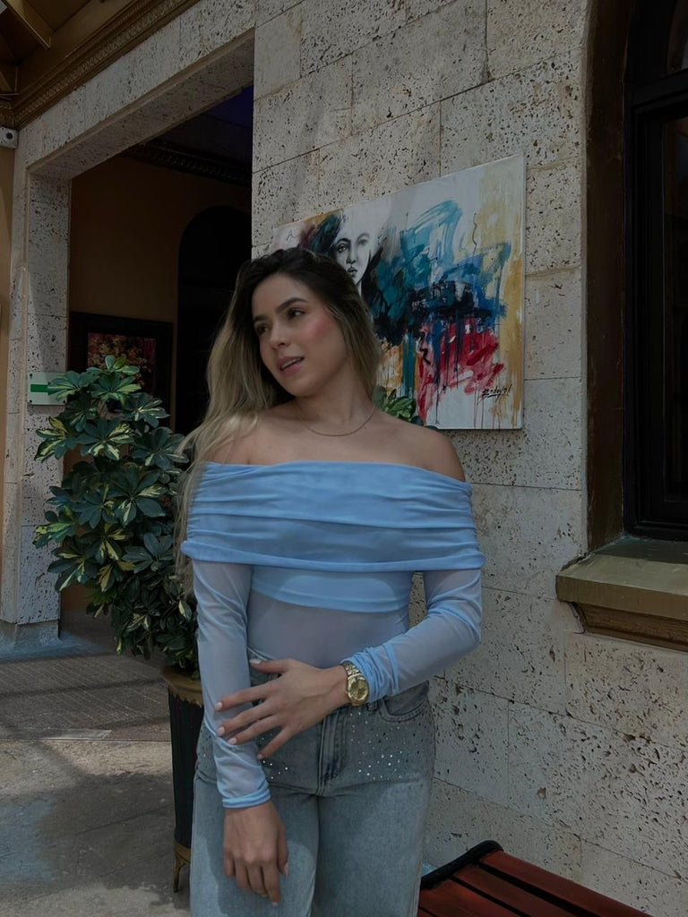 Mesh top verde azul 🩵✨