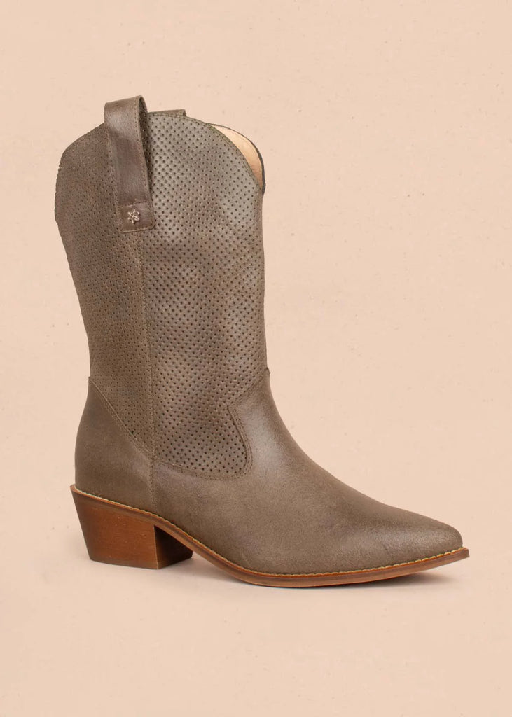 BOTAS TEXANAS CUERO ✨ CAFE VERDE 🫒🤎